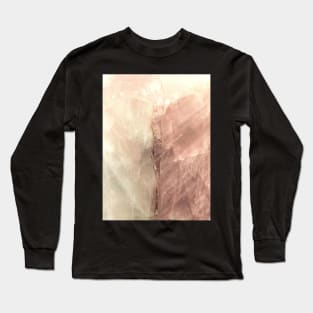 ROSE QUARTZ ROCK CRYSTAL MARBLE MODERN GRAPHIC ART POSTER Long Sleeve T-Shirt